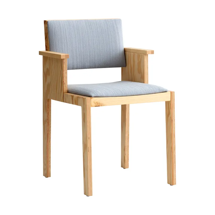 016 Maasto  dining armchair - 哑光油蜡处理松木_正面灰色 - Vaarnii