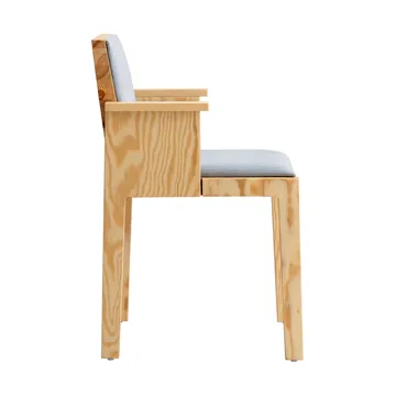 016 Maasto  dining armchair - 哑光油蜡处理松木_正面灰色 - Vaarnii
