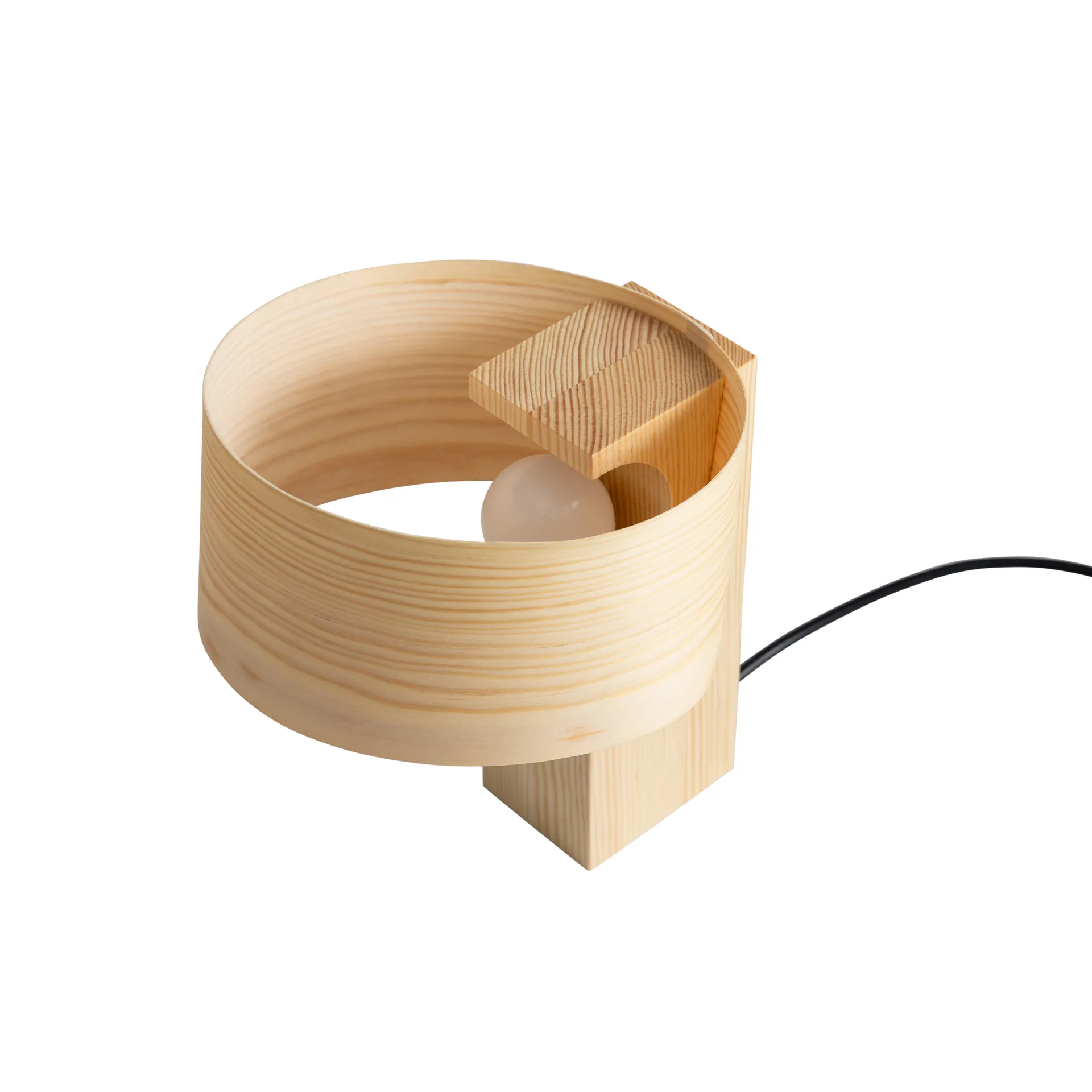 018 Hoop Table Lamp 台灯, 哑光油蜡处理松木_23cm Vaarnii