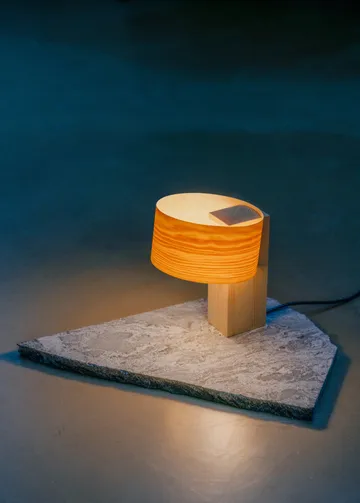 018 Hoop Table Lamp 台灯 - 哑光油蜡处理松木_23cm - Vaarnii