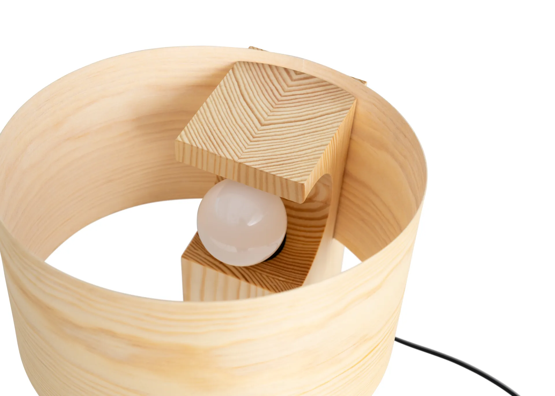 018 Hoop Table Lamp 台灯, 哑光油蜡处理松木_34cm Vaarnii