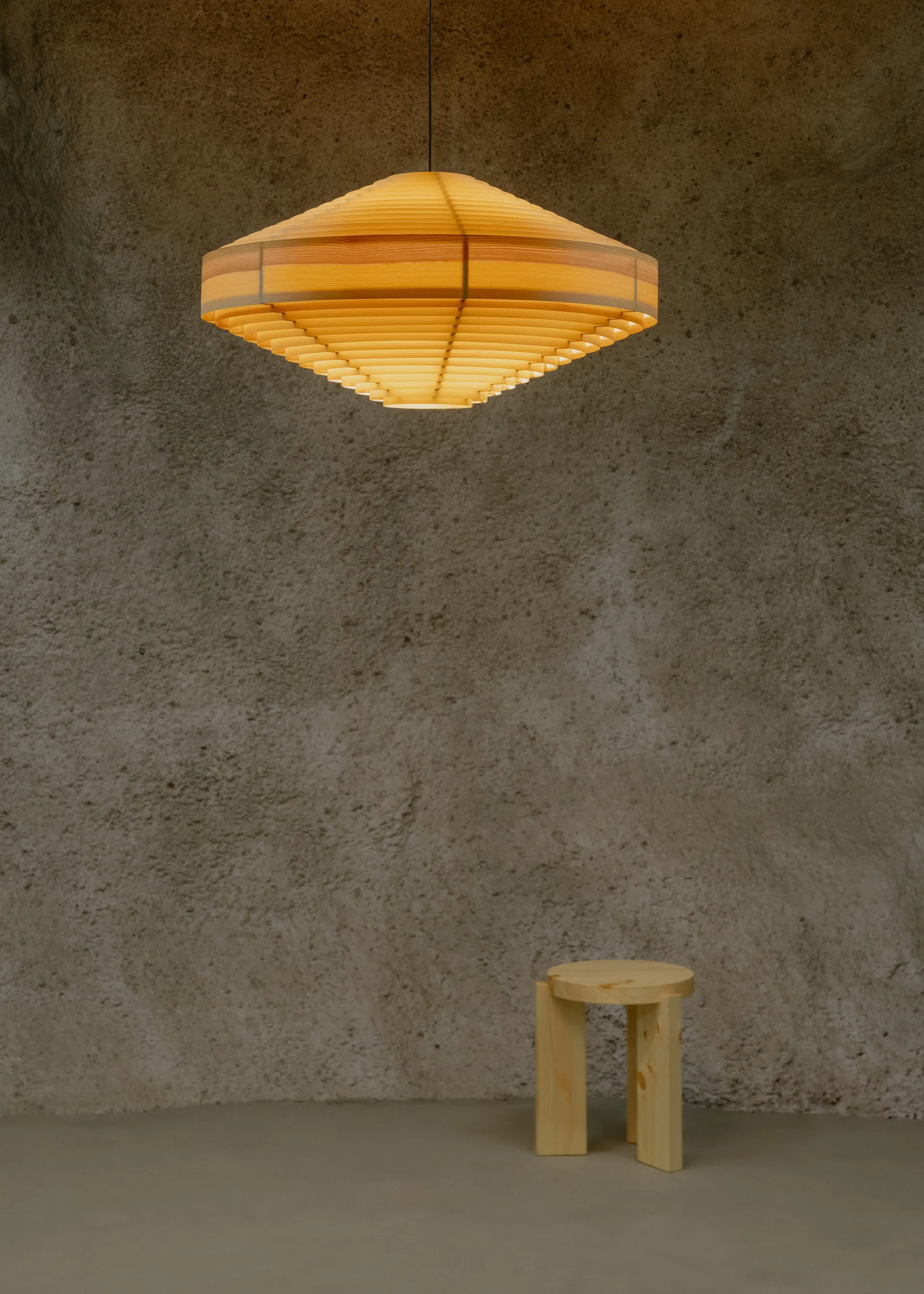 1003 Hans Pendant 吊灯, 哑光油蜡处理松木_XL款_Ø90cm Vaarnii