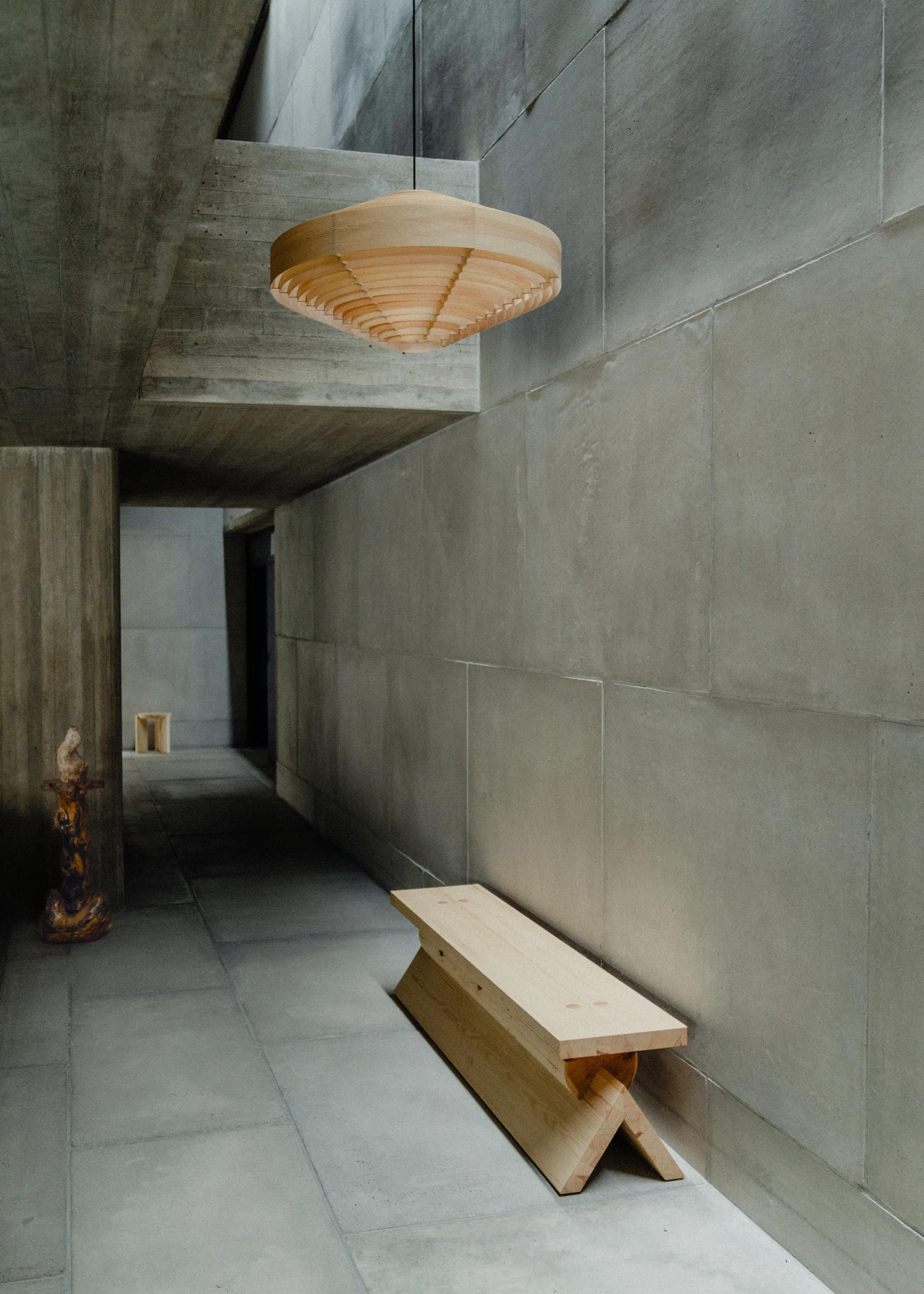1003 Hans Pendant 吊灯, 哑光油蜡处理松木_XL款_Ø90cm Vaarnii