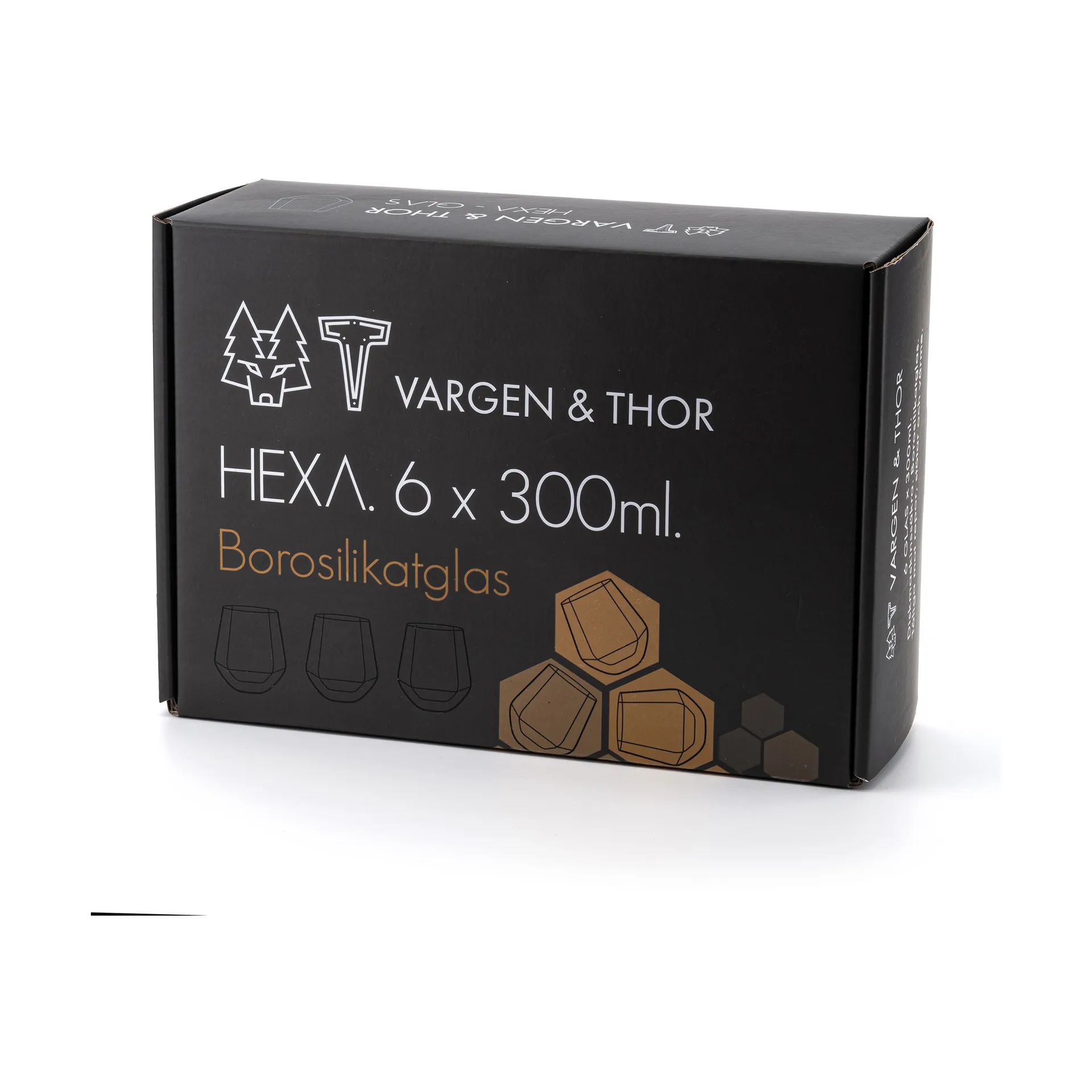 Hexa 玻璃 30 cl 六件套装, Clear Vargen & Thor