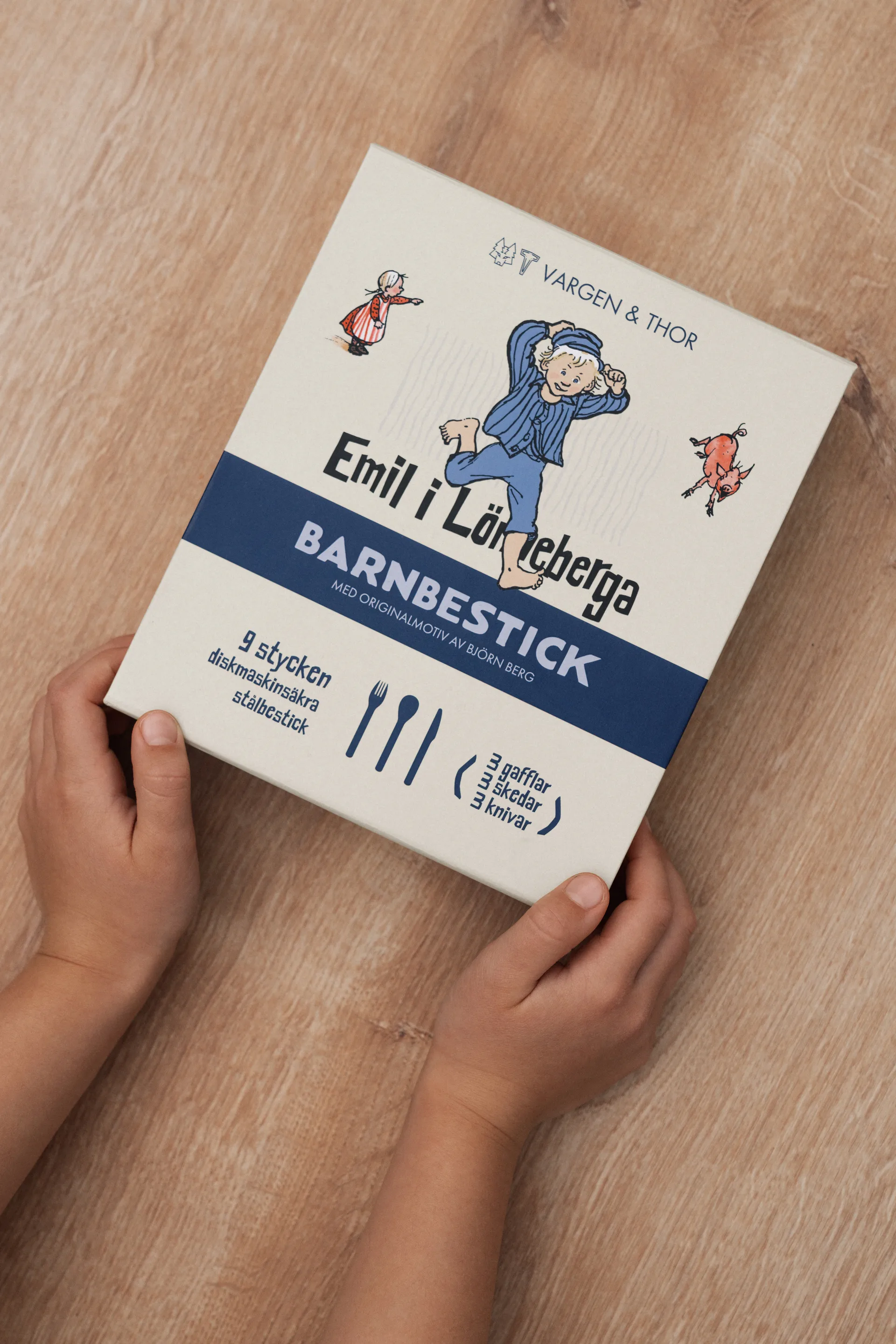 Lupo Emil 儿童餐具 9件, 银色 Vargen & Thor