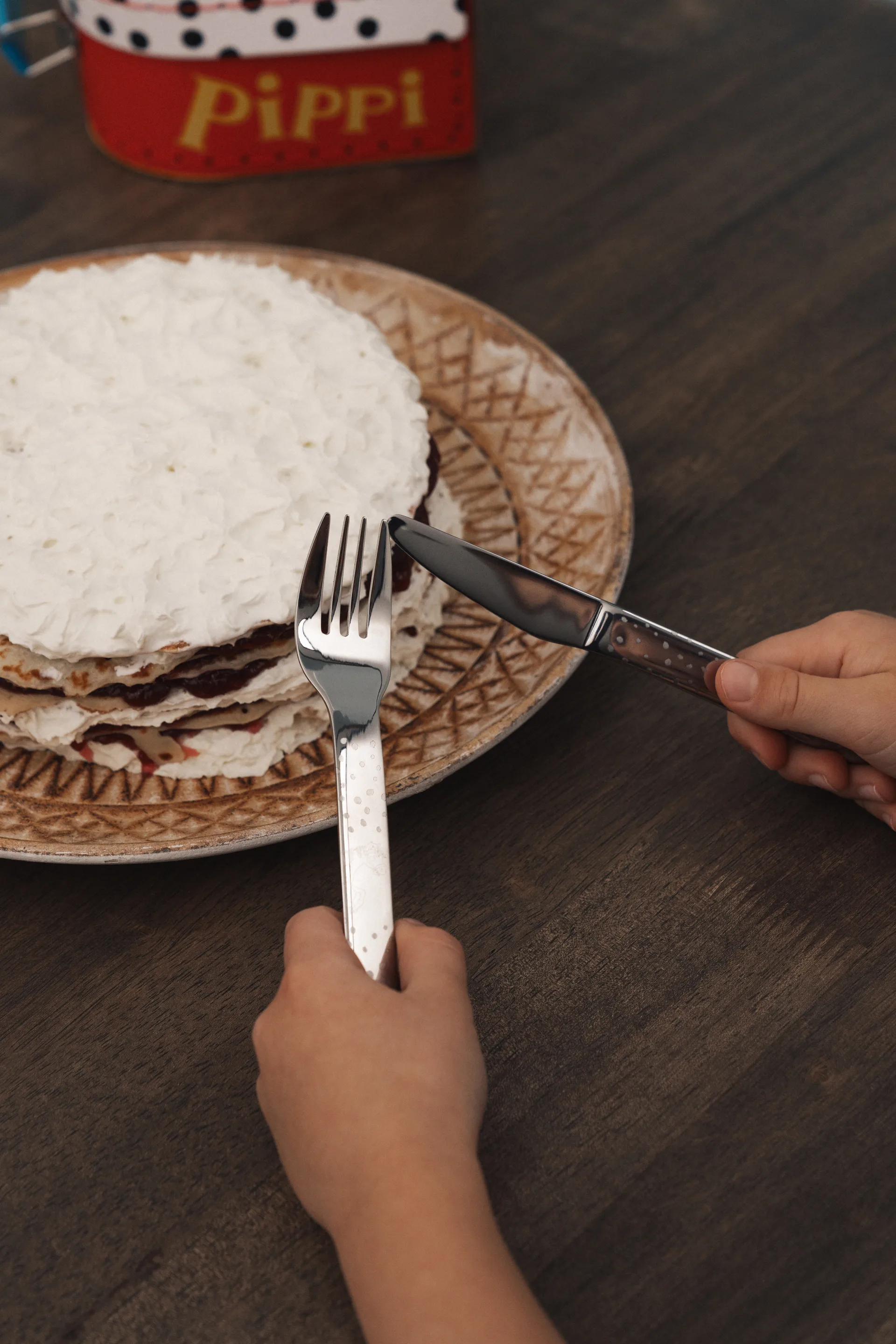 Lupo Pippi 儿童餐具 9件, 银色 Vargen & Thor