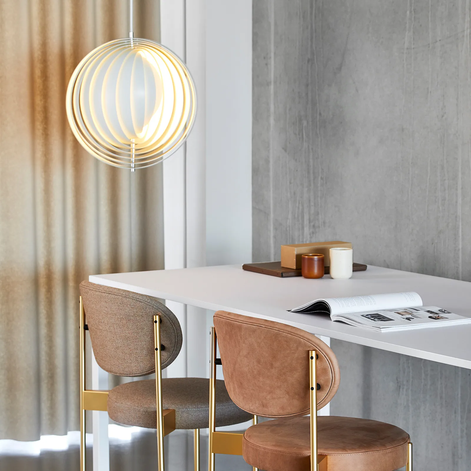 Moon 吊灯 Ø44.5 cm, 白色 Verpan