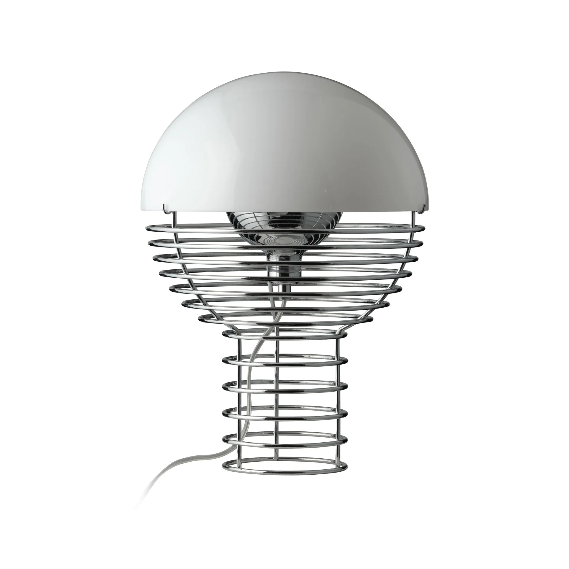 Wire 台灯 Ø30 cm, 镀铬色-白色 Verpan