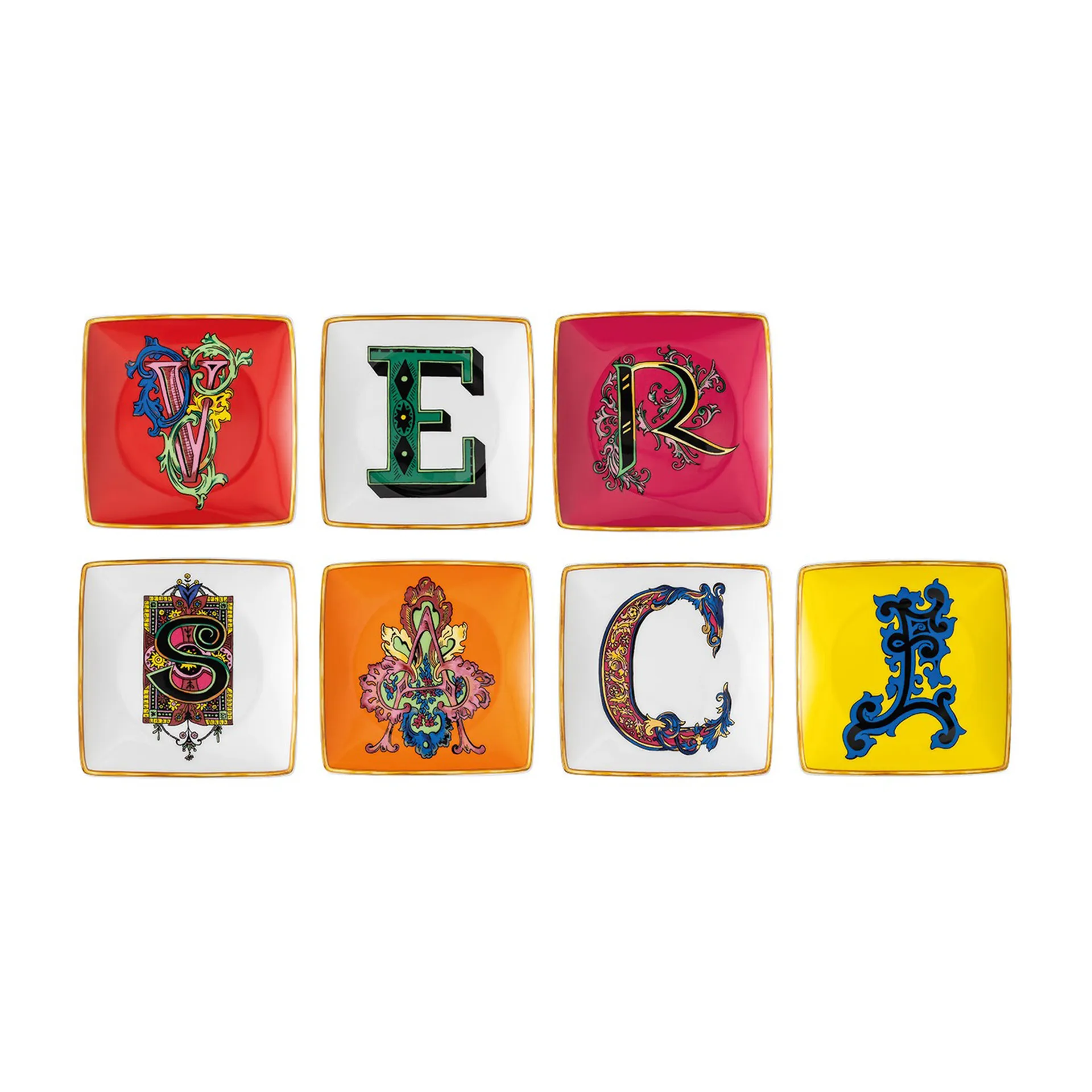 Versace Holiday Alphabet 碟 12 cm 七件套装, Versace Versace