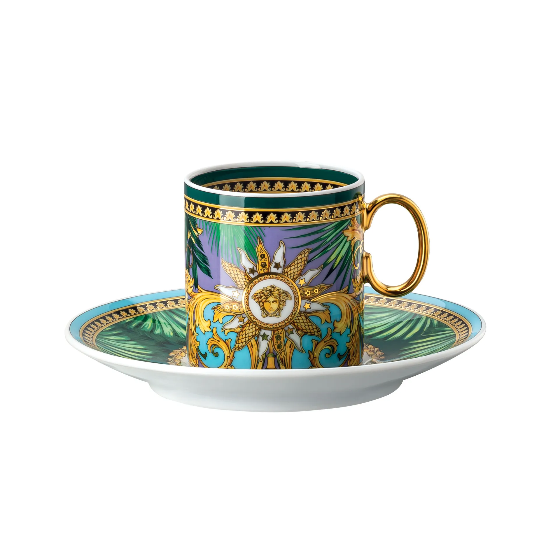 Versace Jungle Animalier浓缩咖啡杯配杯碟, 多色 Versace