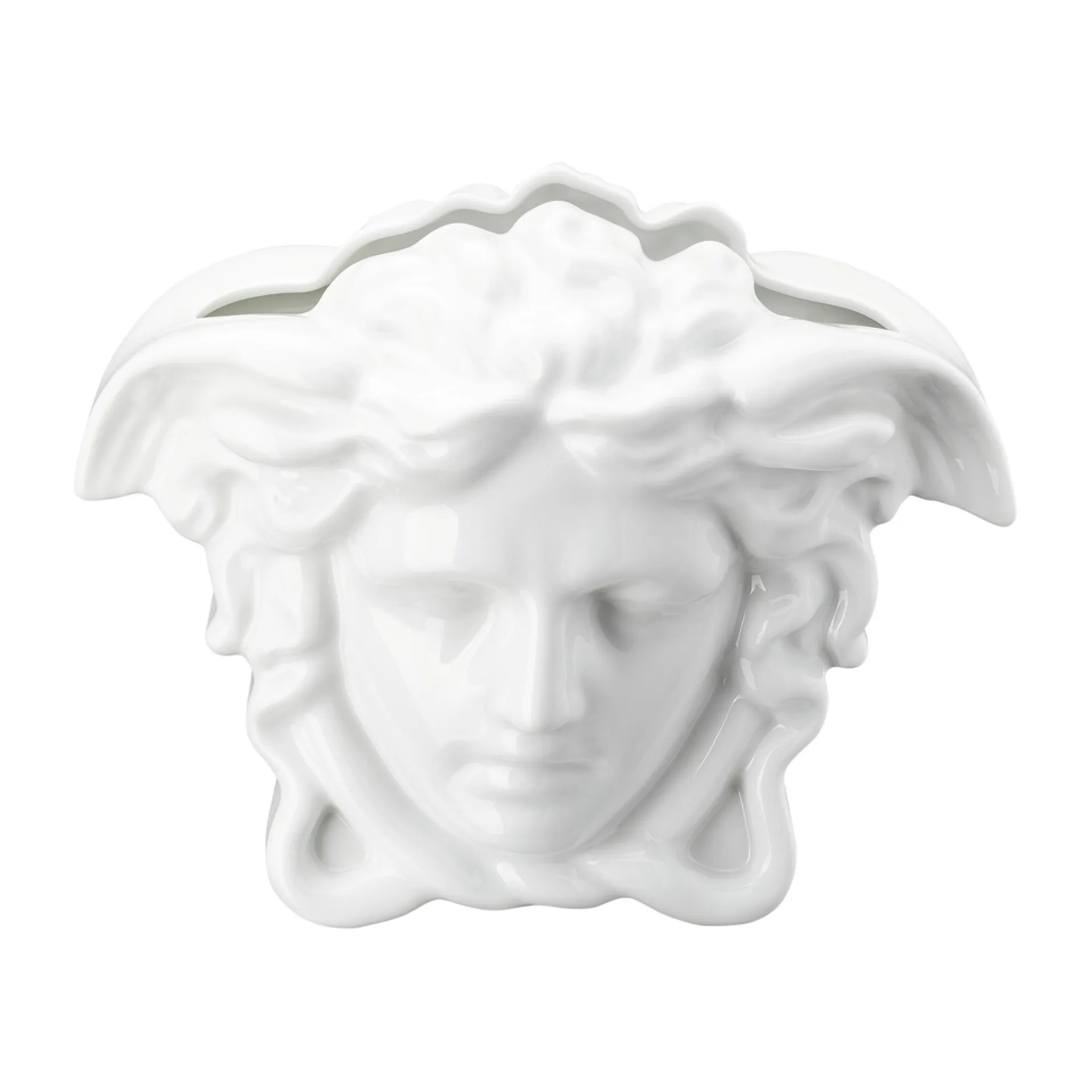 Versace Medusa Grande 花瓶 21cm, 白色 Versace