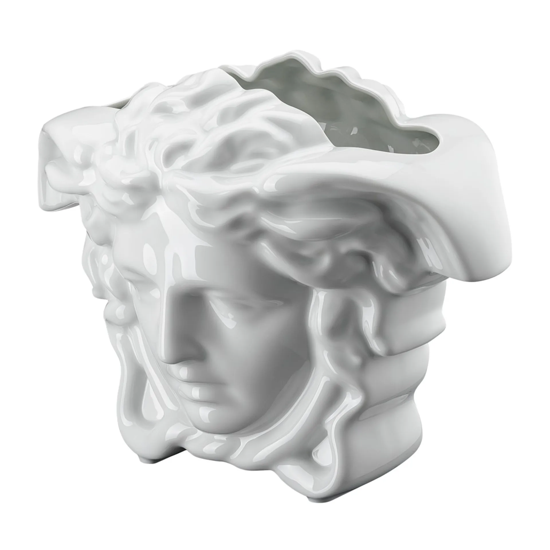 Versace Medusa Grande 花瓶 21cm, 白色 Versace
