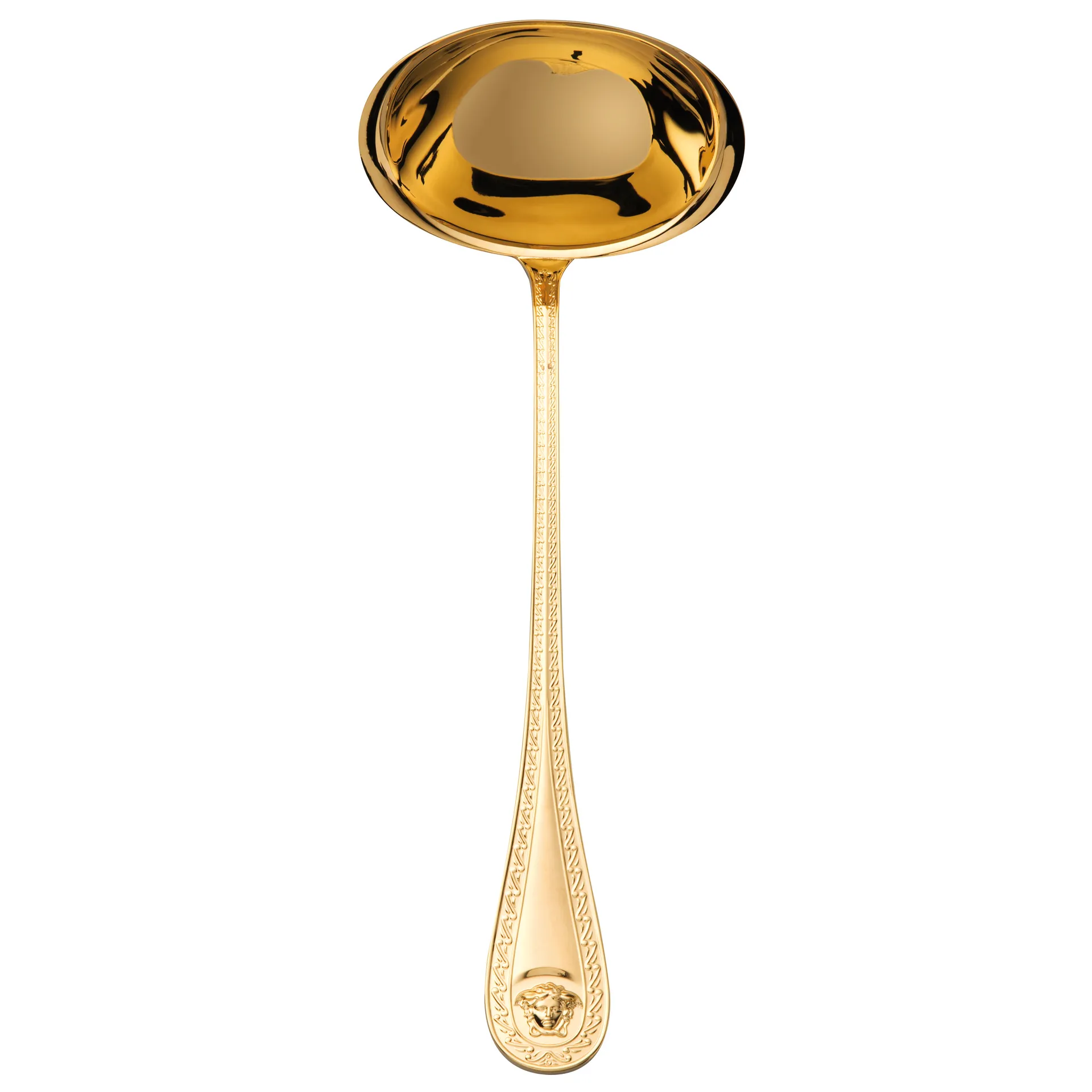 Versace Medusa sauce ladle, Gold plated Versace
