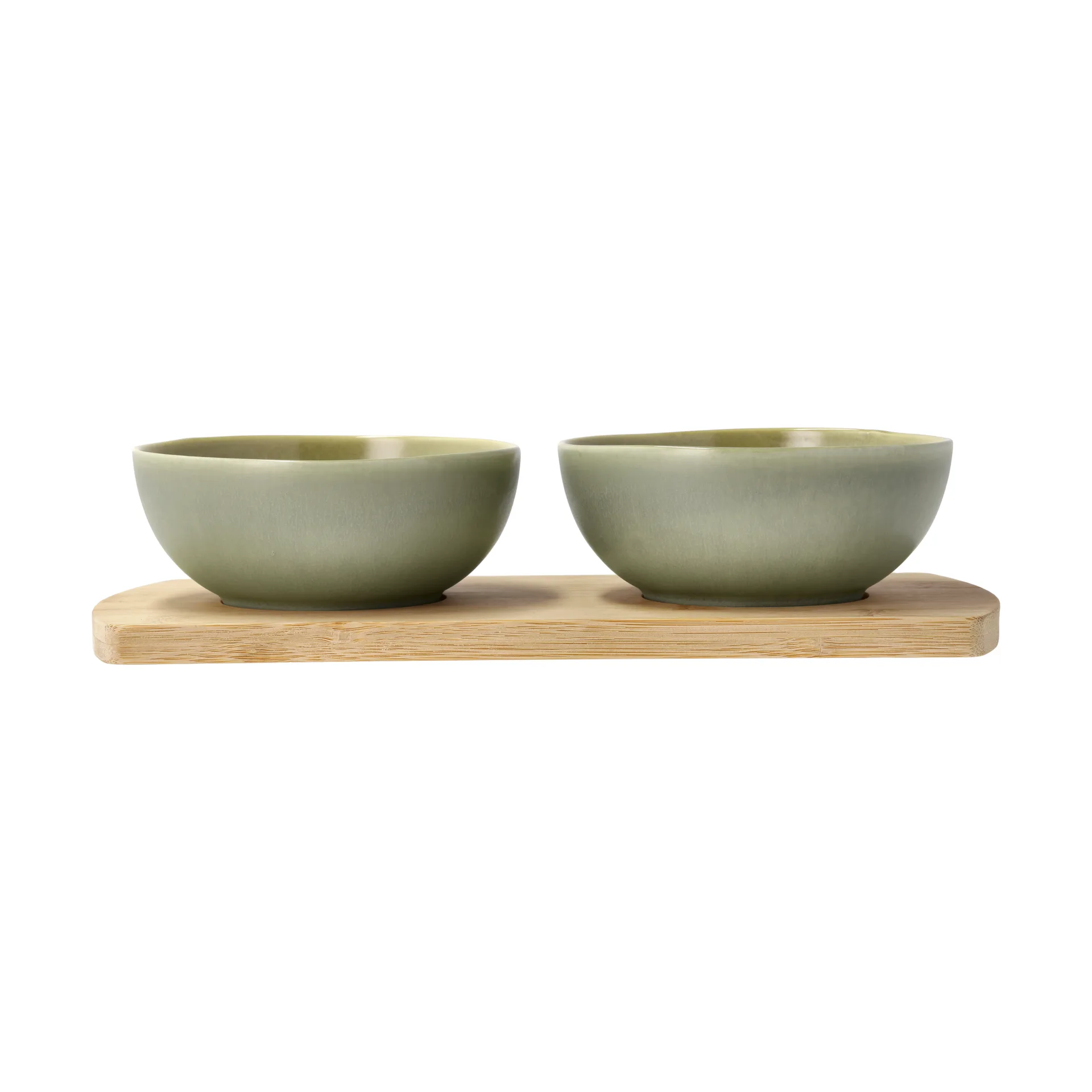 Shoku bamboo 托盘 with 2 bowls, Pure 绿色 Villa Collection