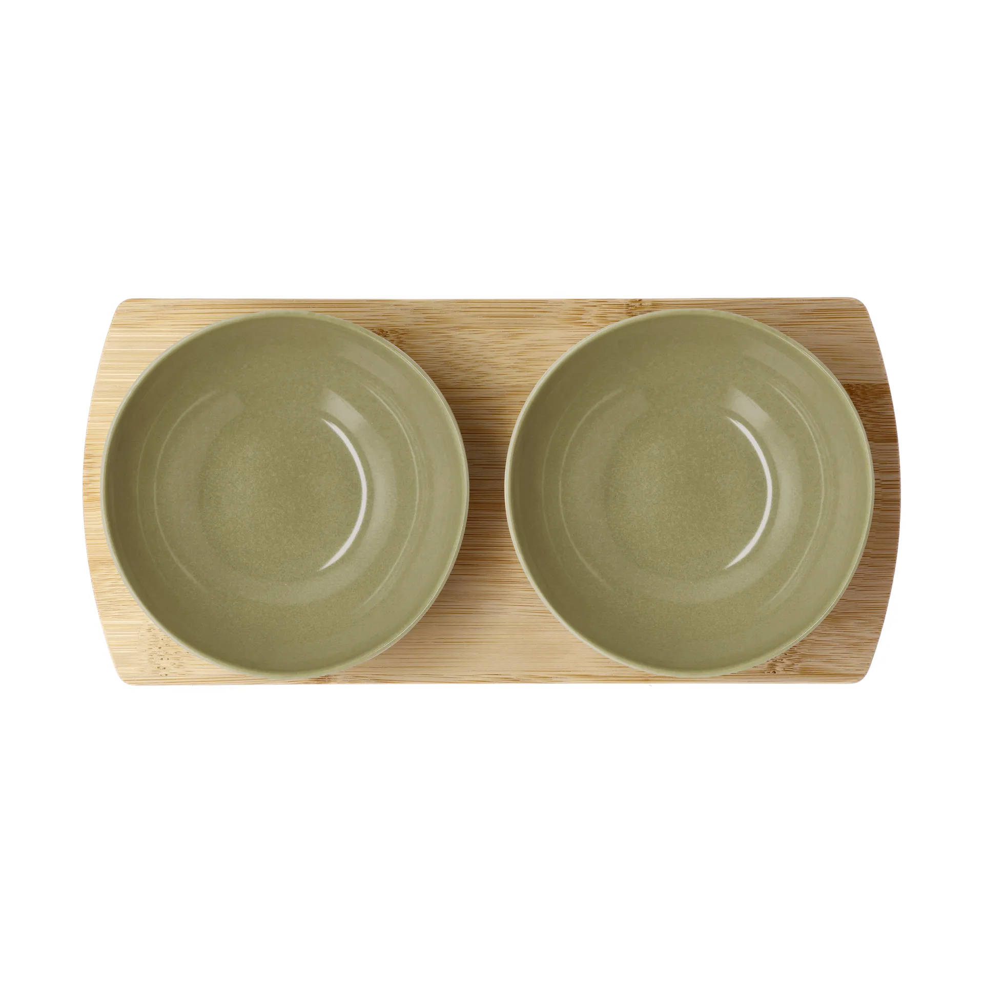 Shoku bamboo 托盘 with 2 bowls, Pure 绿色 Villa Collection
