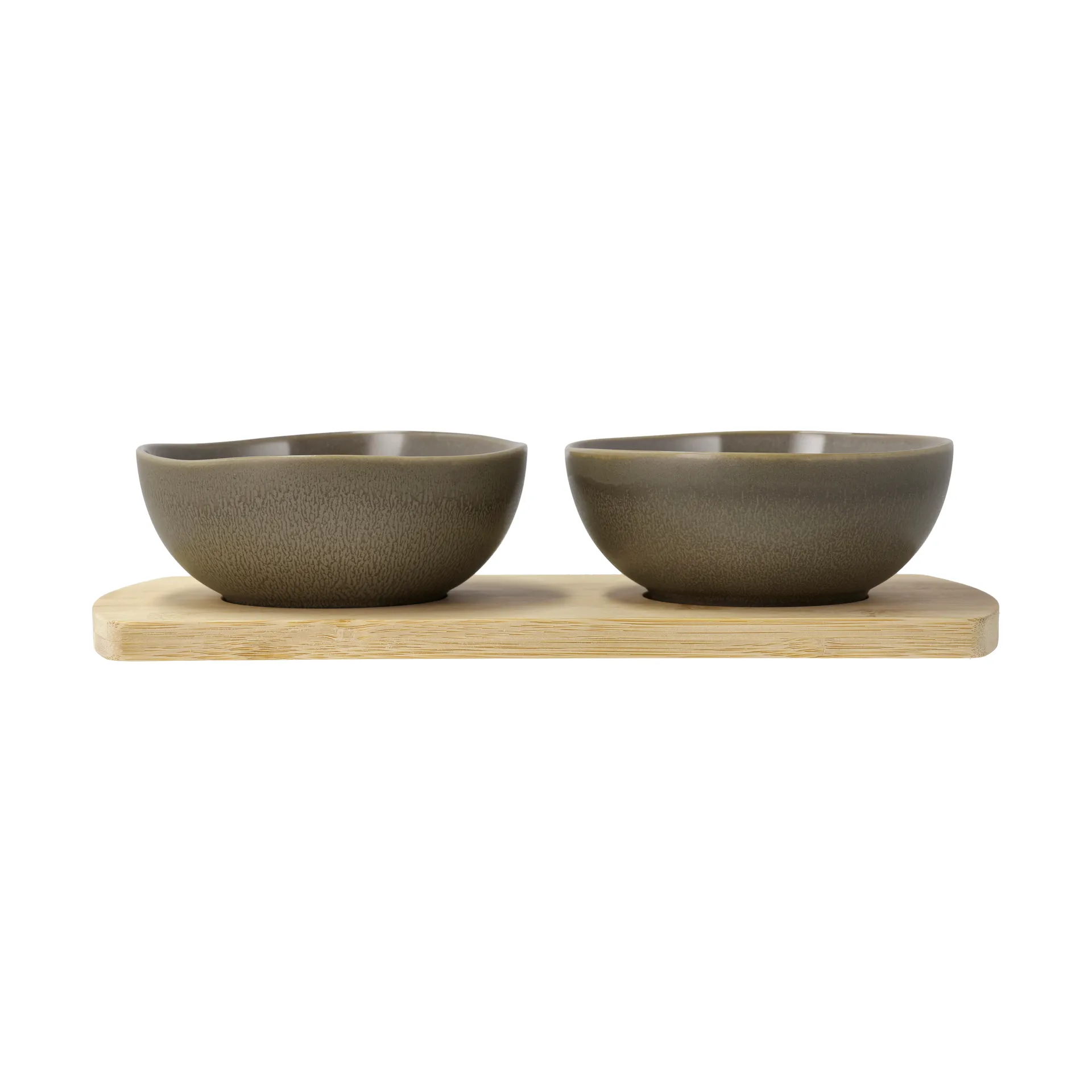 Shoku bamboo 托盘 with 2 bowls, Warm 褐色 Villa Collection