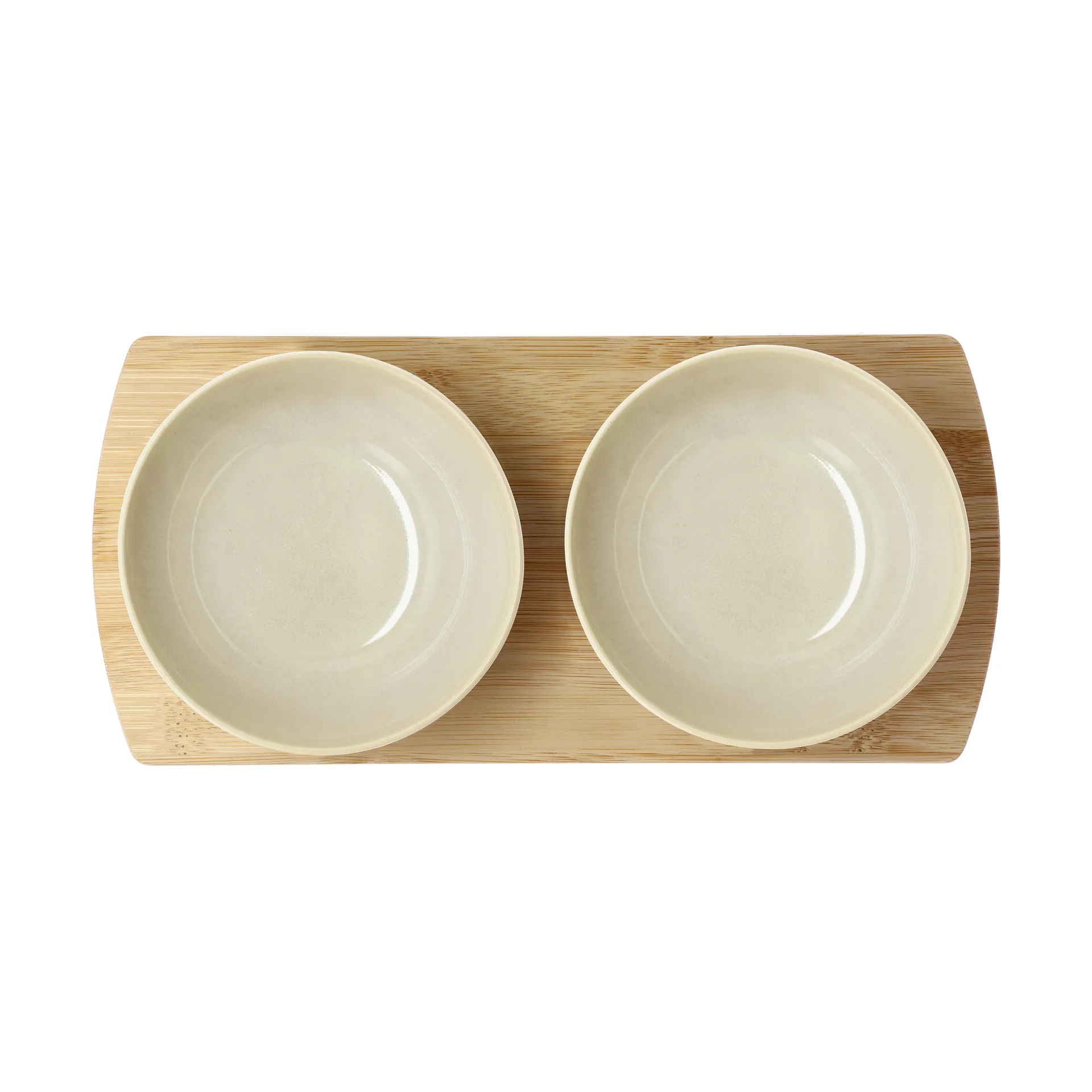 Shoku bamboo 托盘 with 2 bowls, 米色 Villa Collection