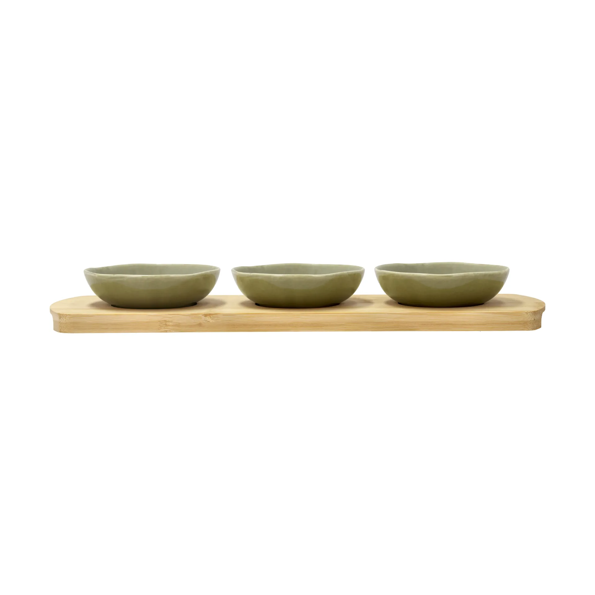 Shoku bamboo 托盘 with 3 bowls, Pure 绿色 Villa Collection