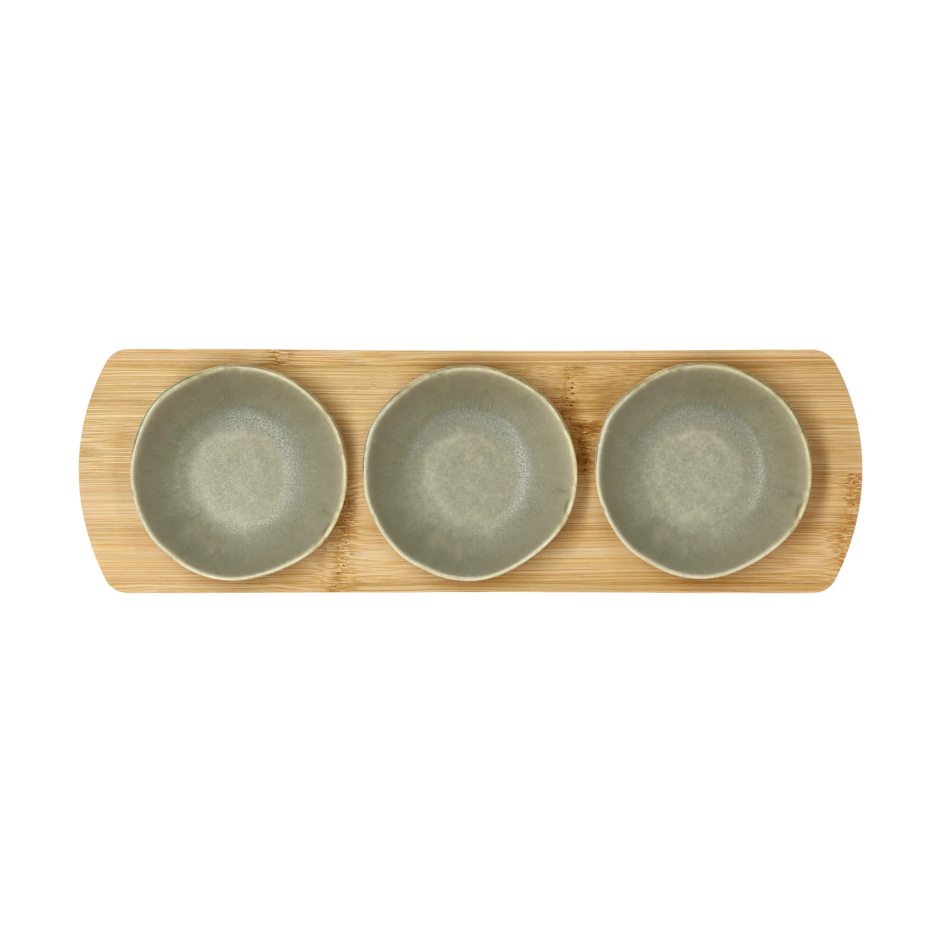 Shoku bamboo 托盘 with 3 bowls, Pure 绿色 Villa Collection