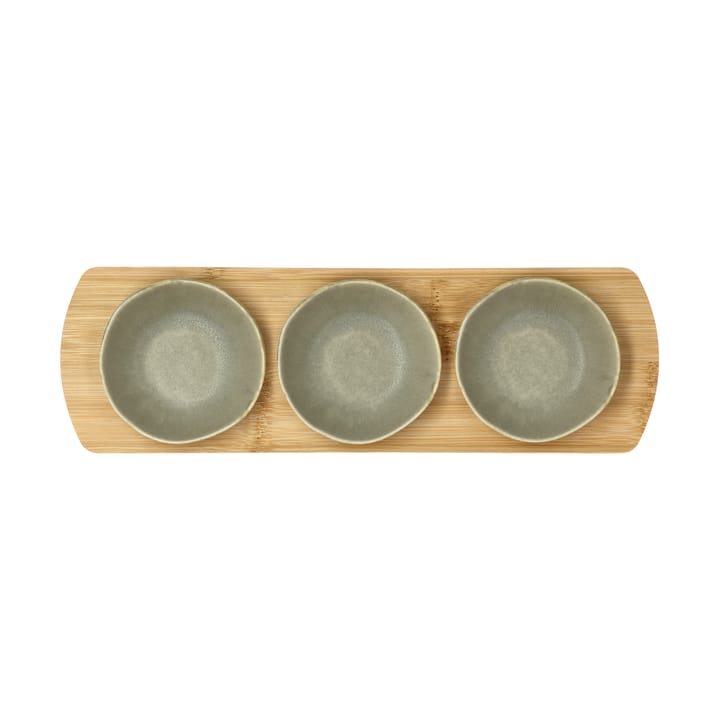 Shoku bamboo 托盘 with 3 bowls, Pure 绿色 Villa Collection