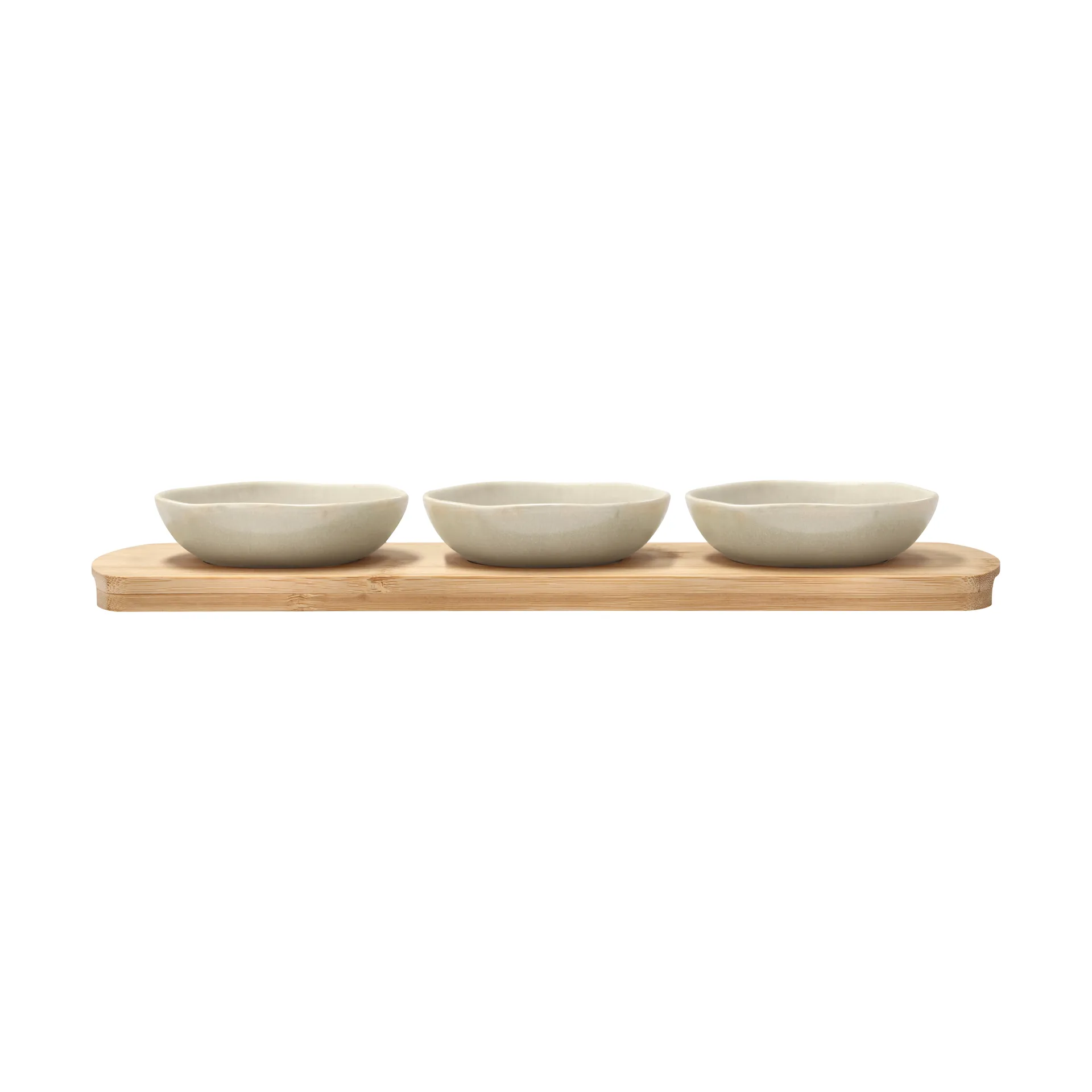 Shoku bamboo 托盘 with 3 bowls, 米色 Villa Collection