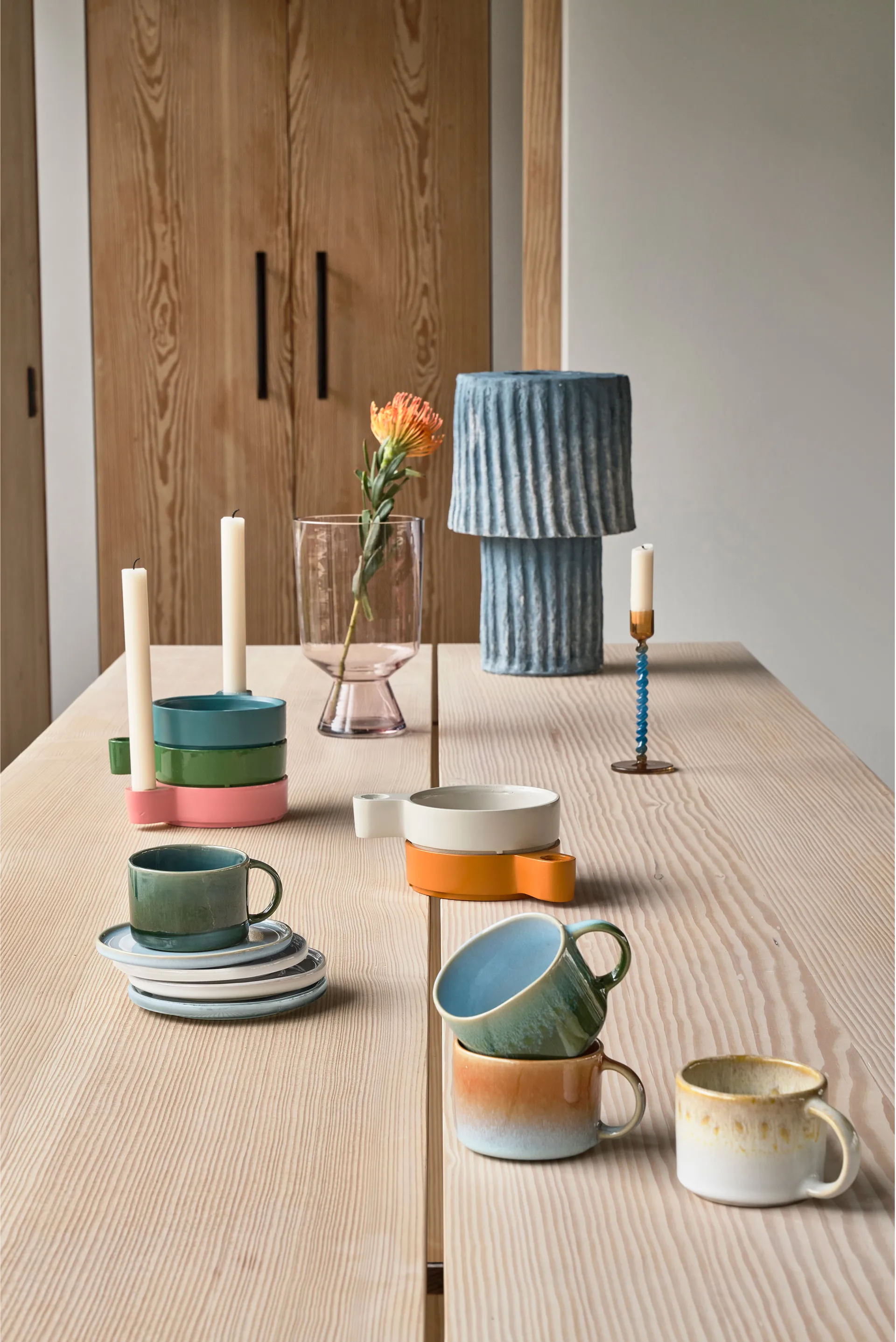 Styles 烛台 16,3 cm, 蓝色-琥珀色 Villa Collection