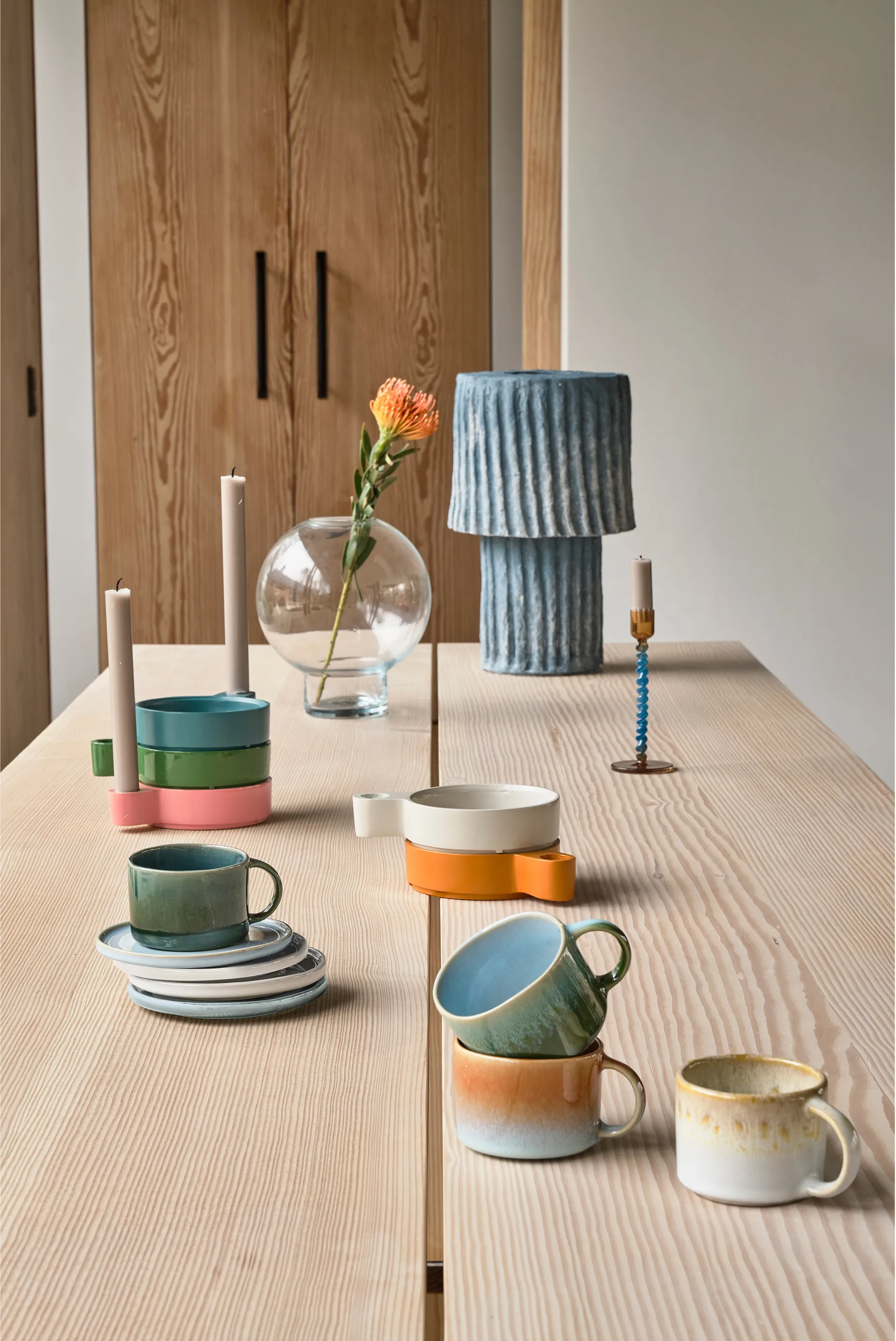 Styles 烛台 16,3 cm, 蓝色-琥珀色 Villa Collection