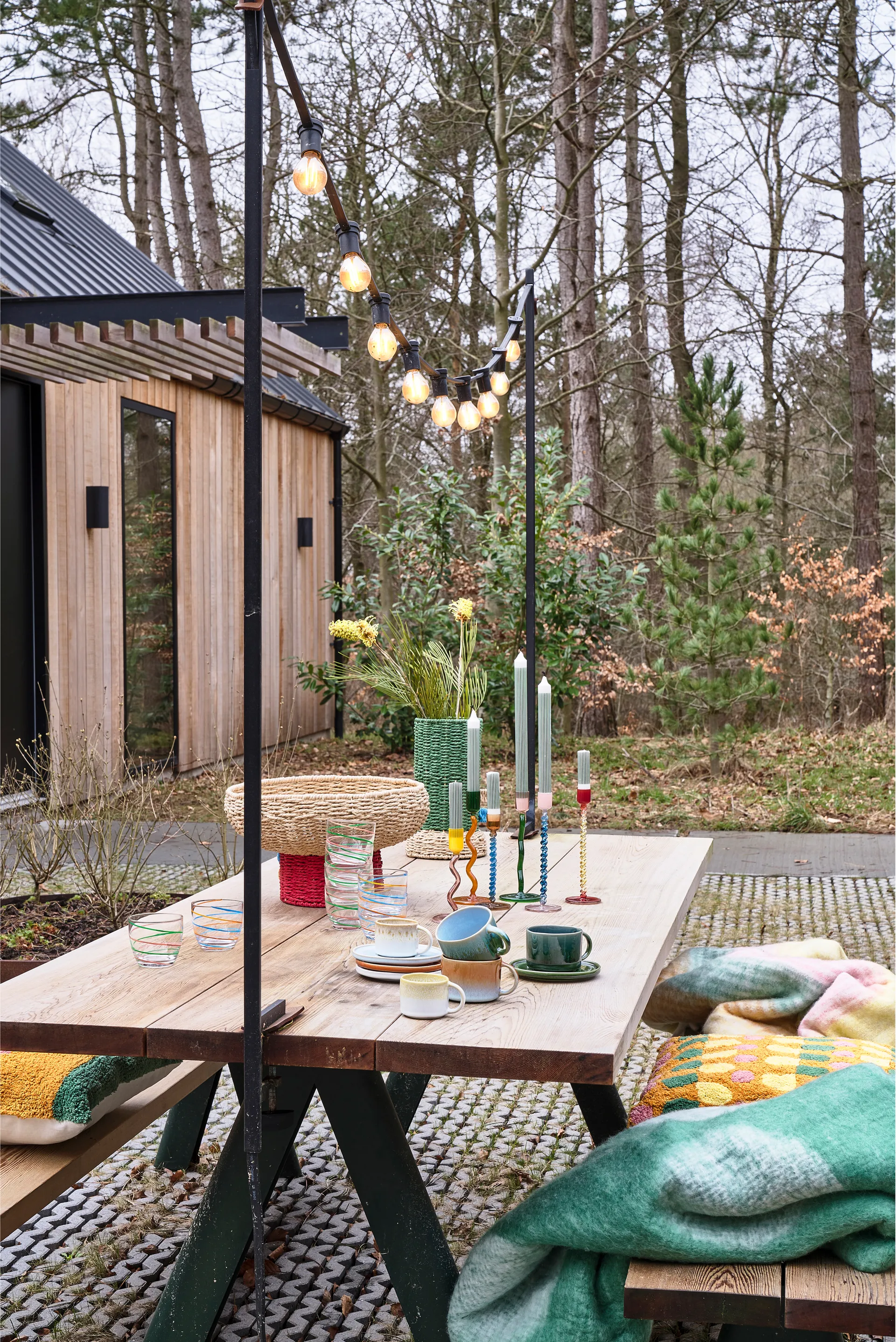 Styles 烛台 19,6 cm, 绿色-粉色 Villa Collection