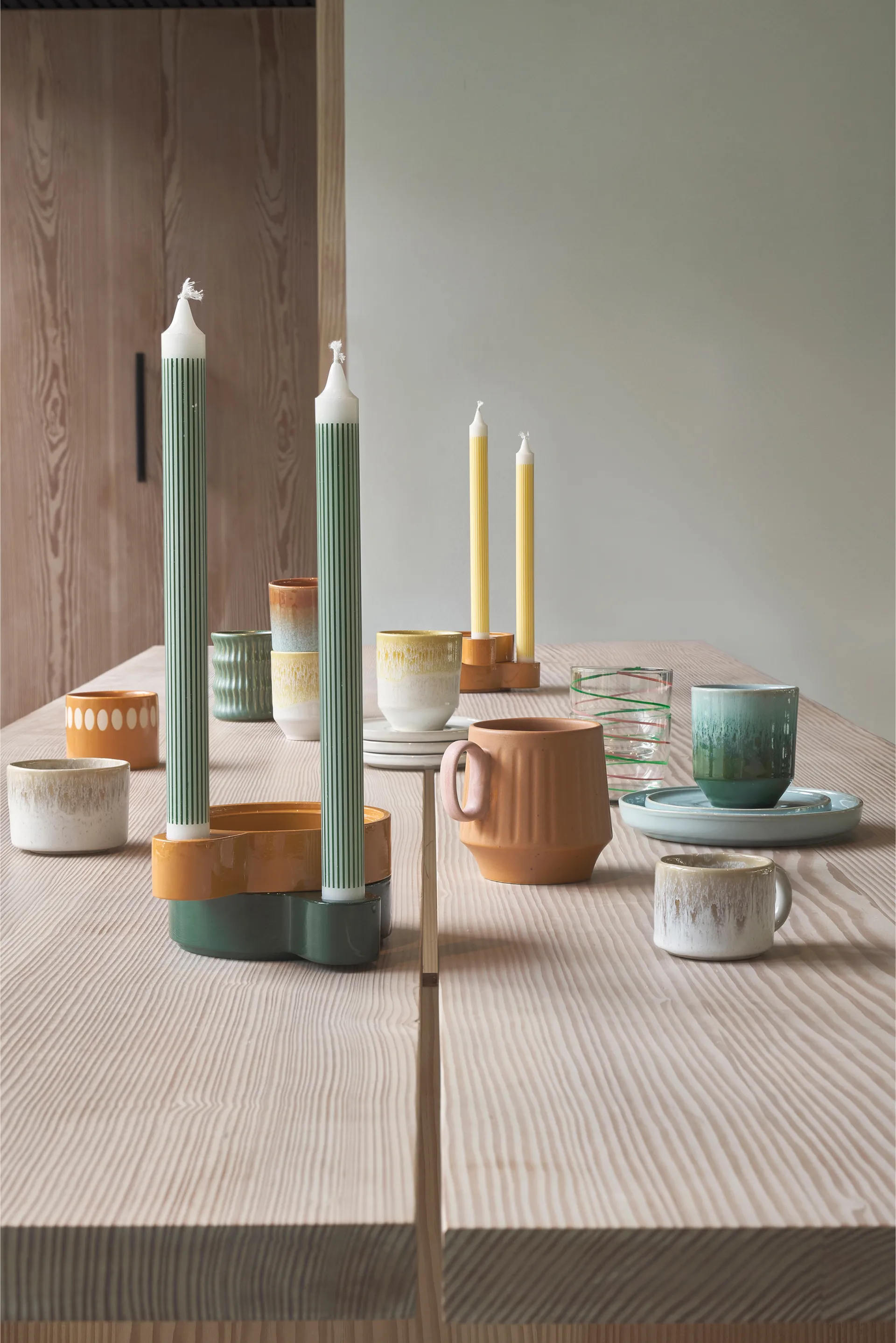 Styles 马克杯 with ribbed pattern 30 cl 两件套装, 绿色 Villa Collection