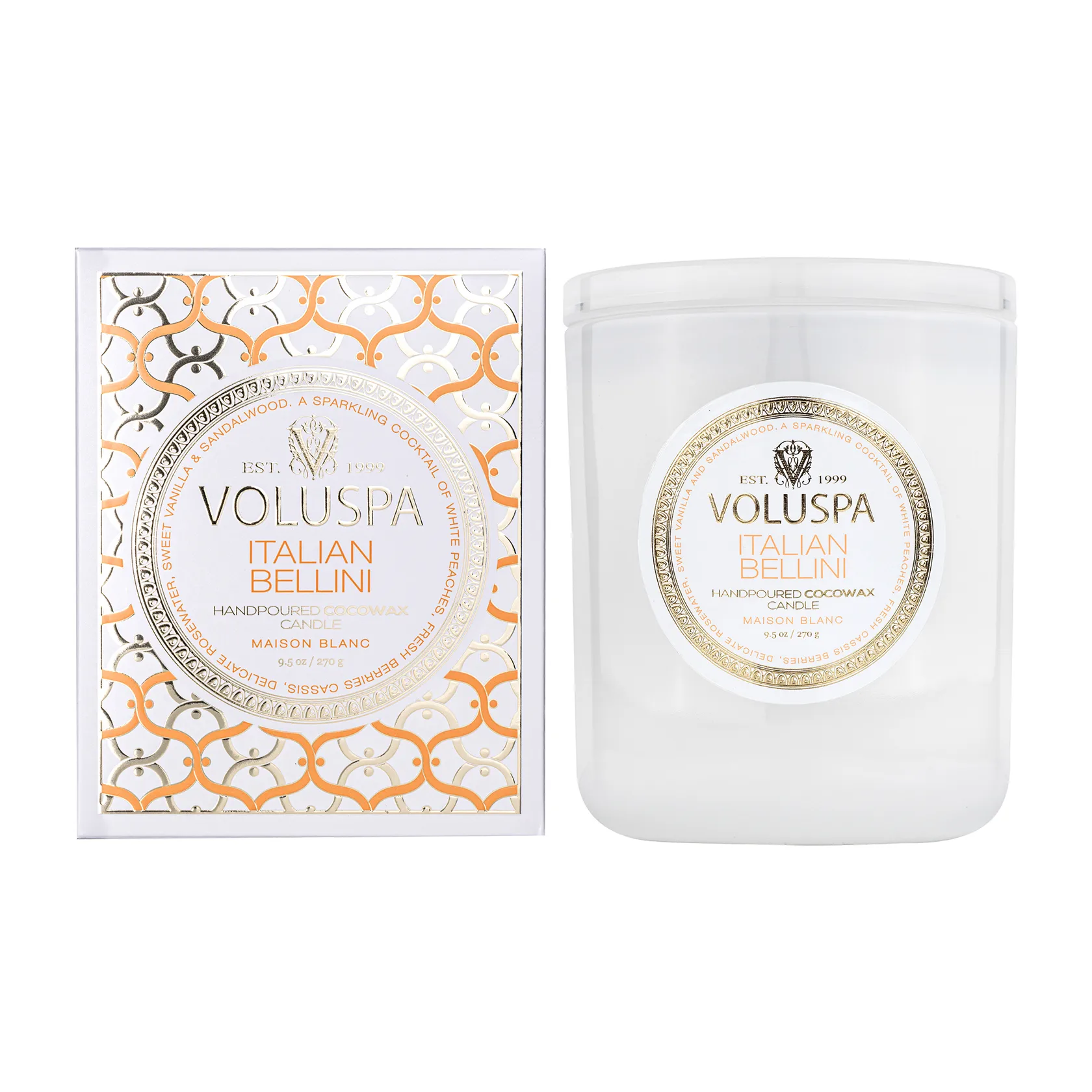 Classic Maison Blanc scented 60 hours, Italian Bellini Voluspa