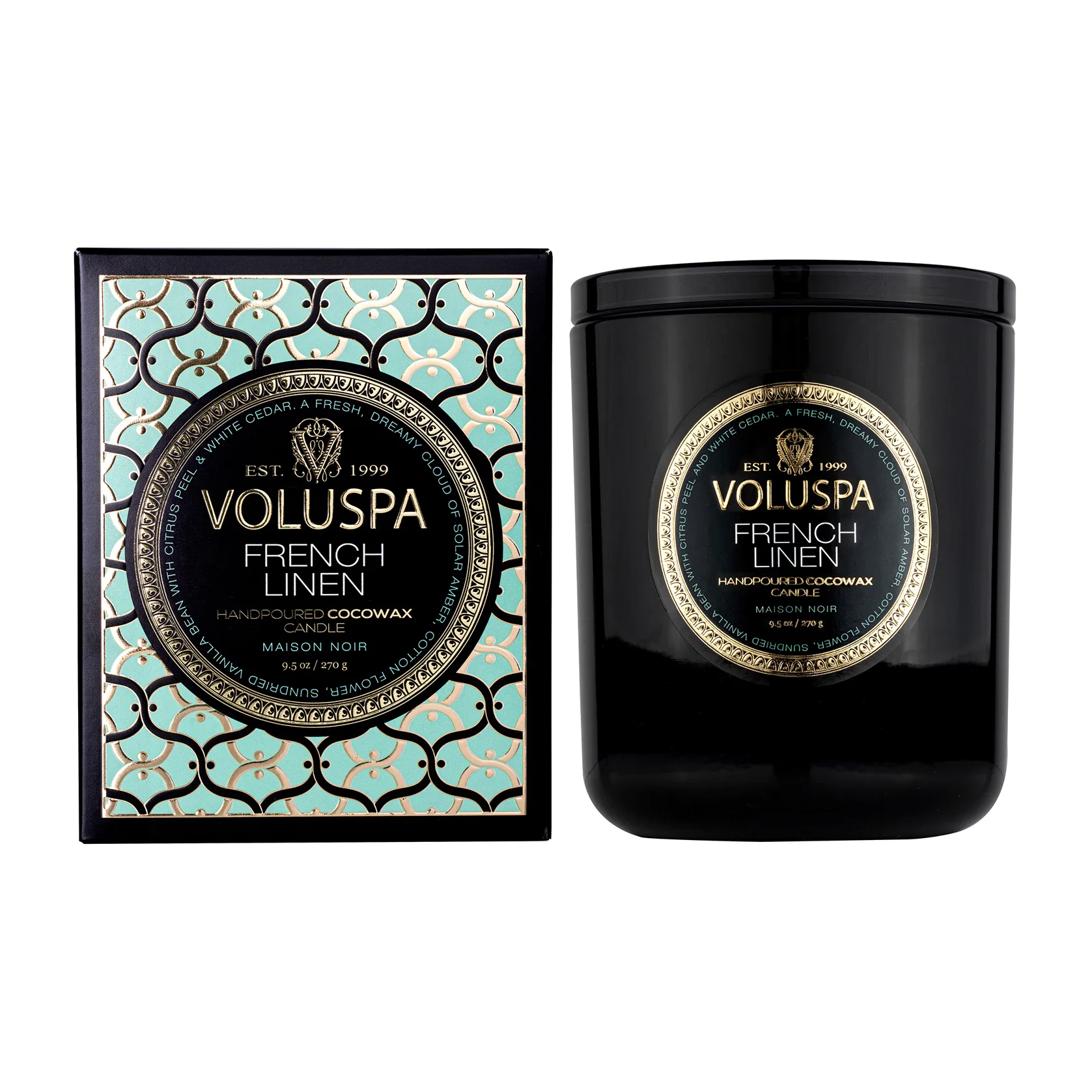 Classic Maison Noir 香薰蜡烛60小时, French Linen Voluspa