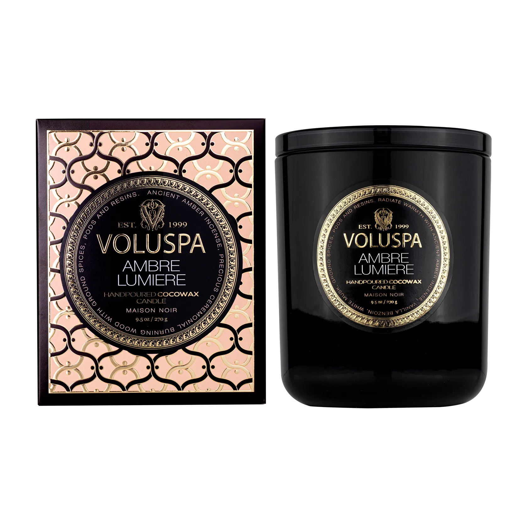 Classic Maison Noir 香薰蜡烛60小时, 琥珀微光香 Voluspa