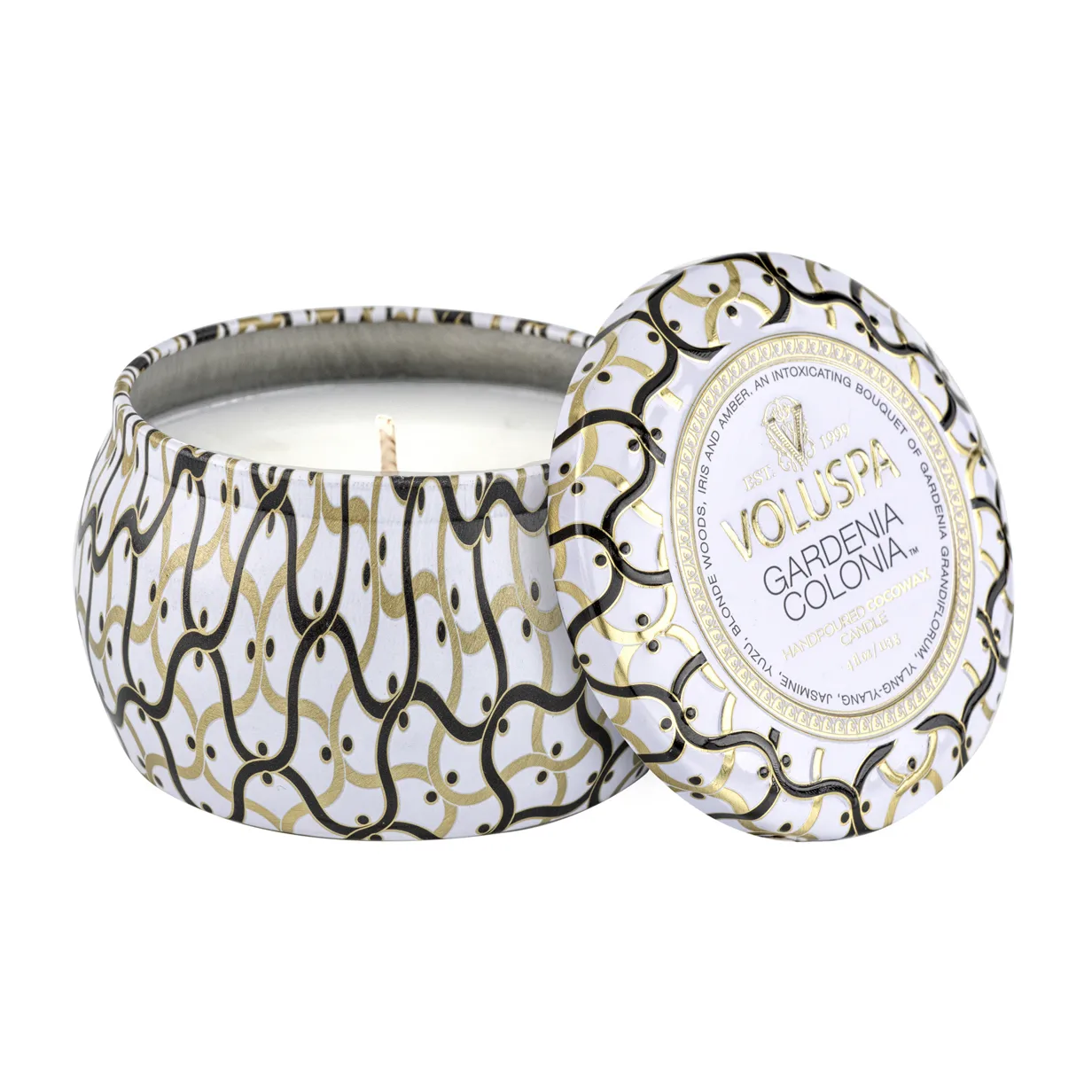 Maison Blanc 迷你铁盒香薰蜡烛25小时, Gardenia Colonia Voluspa