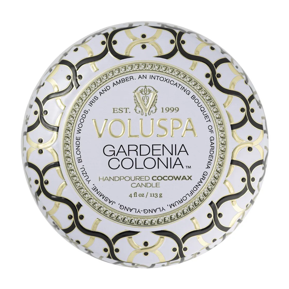 Maison Blanc 迷你铁盒香薰蜡烛25小时, Gardenia Colonia Voluspa