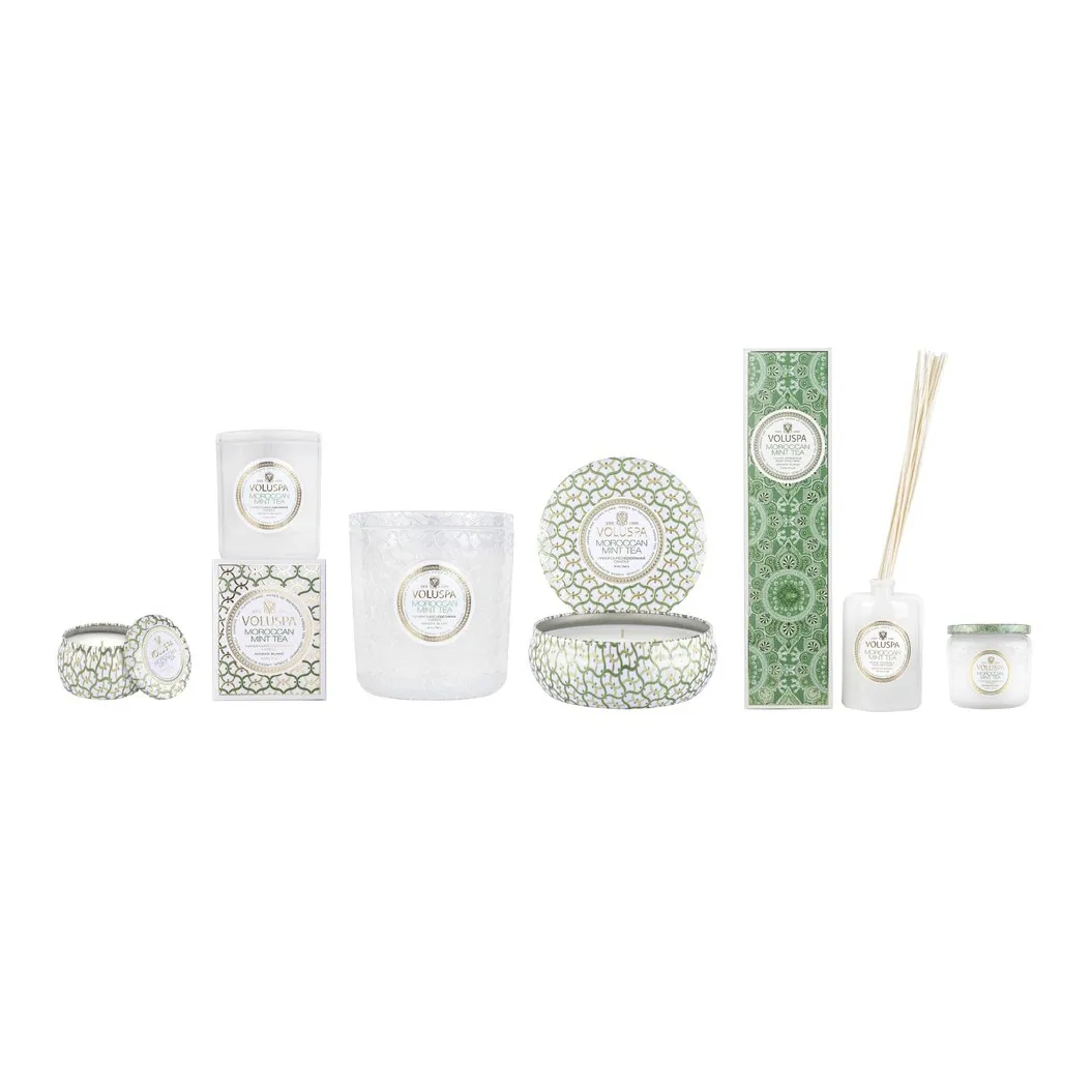 Maison Blanc 迷你铁盒香薰蜡烛25小时, 摩洛哥薄荷茶香 Voluspa