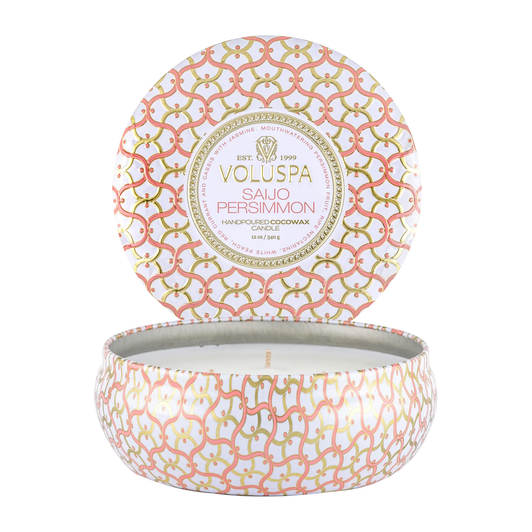 Maison Blanc 三芯铁盒香薰蜡烛40小时, 西条柿香 Voluspa
