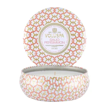 Maison Blanc 三芯铁盒香薰蜡烛40小时 - 西条柿香 - Voluspa