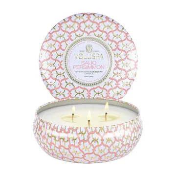 Maison Blanc 三芯铁盒香薰蜡烛40小时 - 西条柿香 - Voluspa