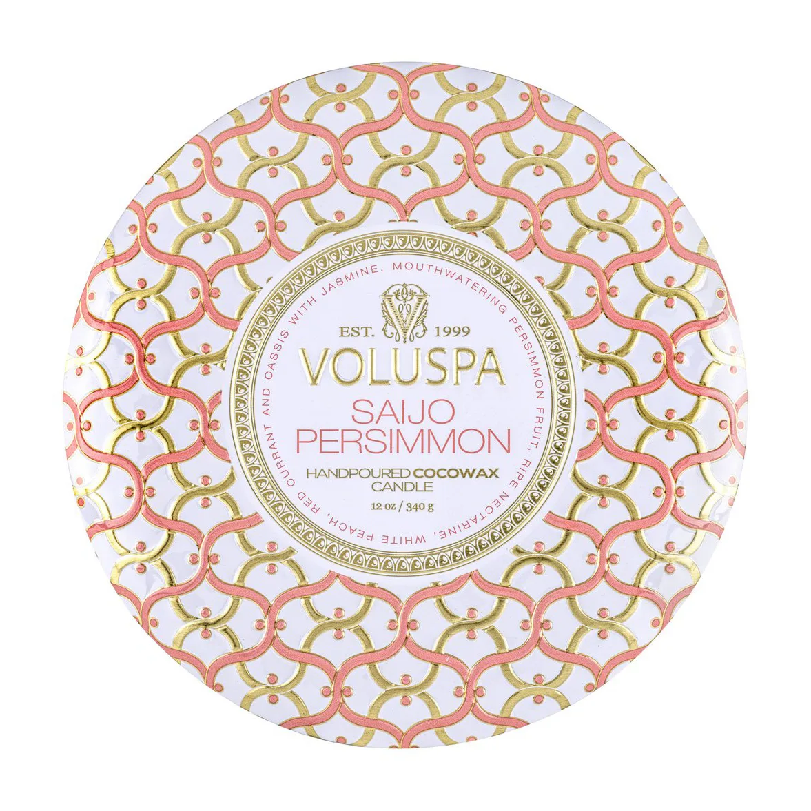 Maison Blanc 三芯铁盒香薰蜡烛40小时, 西条柿香 Voluspa