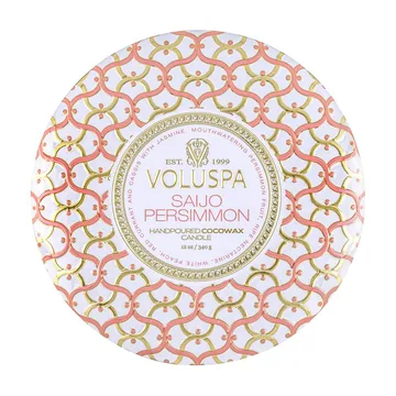 Maison Blanc 三芯铁盒香薰蜡烛40小时 - 西条柿香 - Voluspa