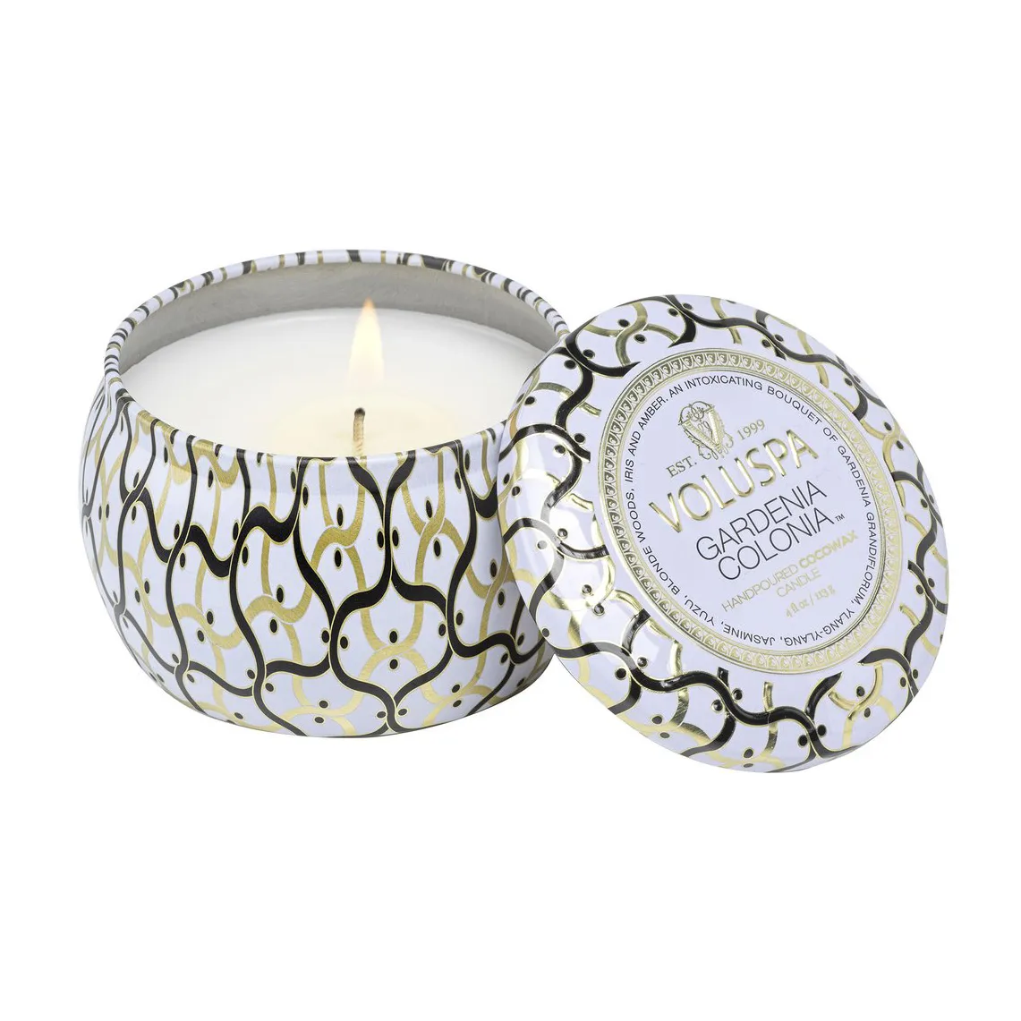 Maison Blanc Mini Tin scented 25 hours, Gardenia Colonia Voluspa