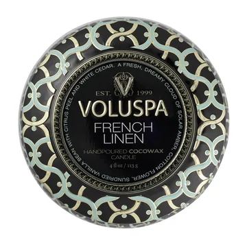 Maison Noir 迷你铁盒香薰蜡烛25小时 - 法式亚麻香 - Voluspa