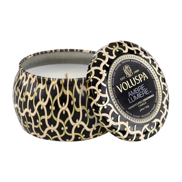 Maison Noir 迷你铁盒香薰蜡烛25小时 - 琥珀微光香 - Voluspa