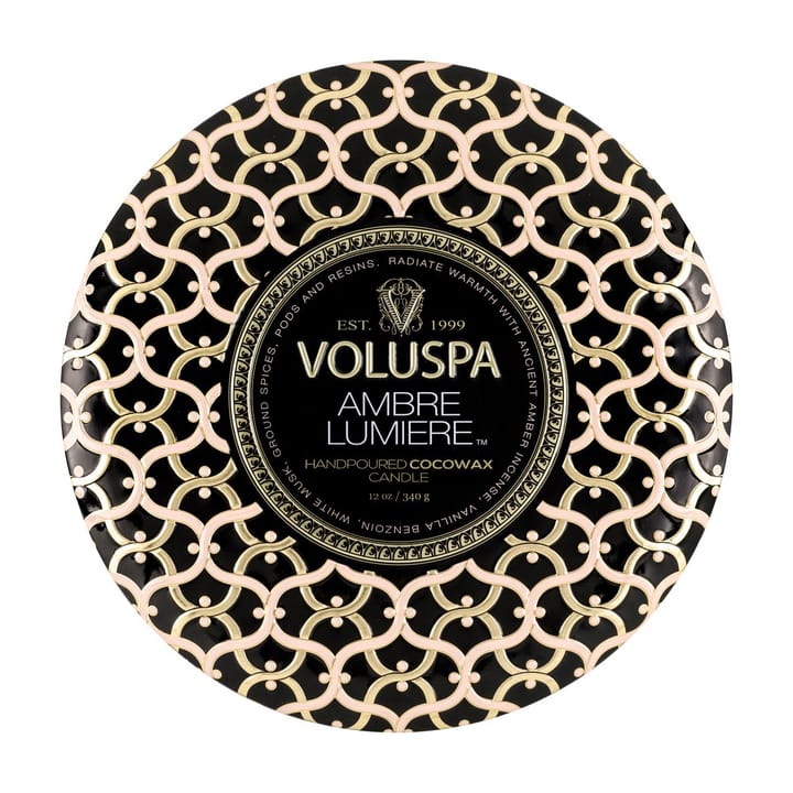 Maison Noir 3-wick Tin scented 40 hours, Ambre Lumiere Voluspa