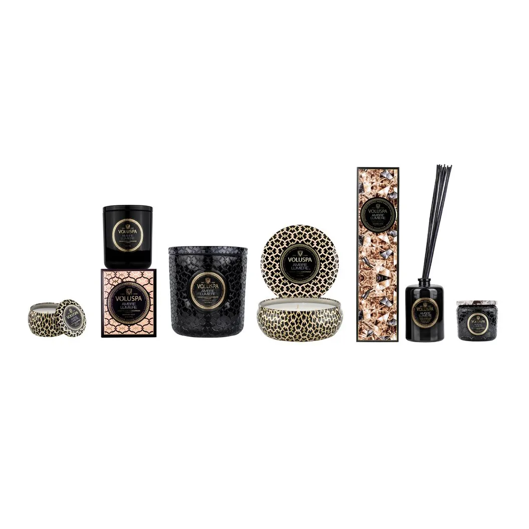 Maison Noir 3-wick Tin scented 40 hours, Ambre Lumiere Voluspa