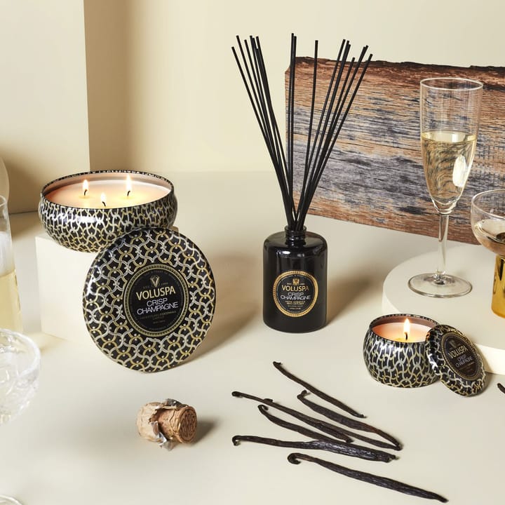 Maison Noir 3-wick Tin scented 40 hours, Crisp Champagne Voluspa