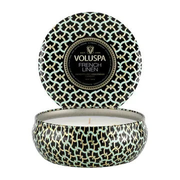 Maison Noir 三芯铁盒香薰蜡烛40小时 - 法式亚麻香 - Voluspa