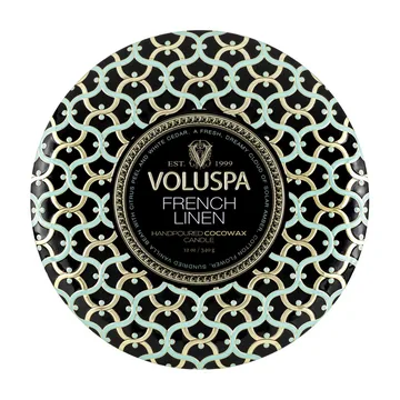 Maison Noir 三芯铁盒香薰蜡烛40小时 - 法式亚麻香 - Voluspa