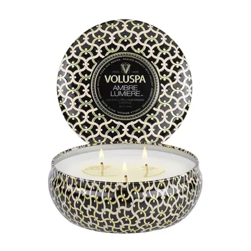 Maison Noir 三芯铁盒香薰蜡烛40小时 - 琥珀微光香 - Voluspa