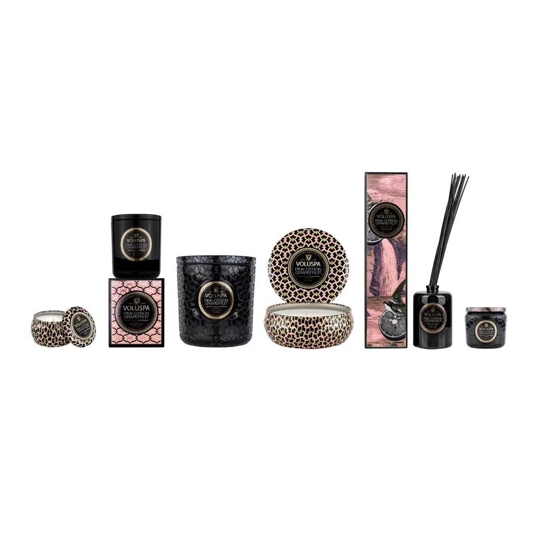 Maison Noir Mini Tin scented 25 hours, 粉色 Citron Grapefruit Voluspa